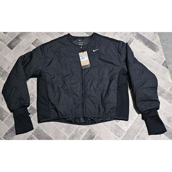 Nike Therma-FIT Swift Women Size MEDIUM Running Jacket Full Zip Black NEW $135 - Picture 1 of 7